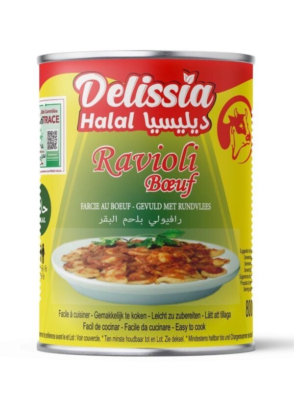 RAVIOLIS Bœuf 7.5 % Delissia Halal 786 CertiTRACE